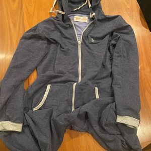 Penguin by Munsingwear Blue One Piece Pajama Set Hood 2 Way Zipper Size Medium